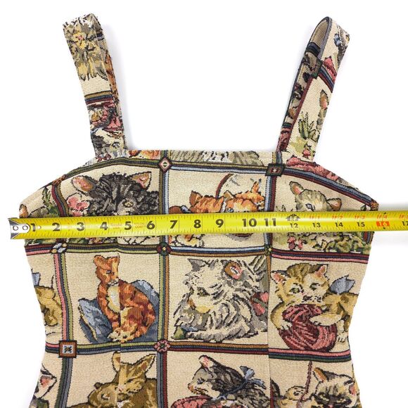 NEW Cider Cat Tapestry Woven Mini Dress Cottagecore Cat Lady Kitschy Grandmacore - Picture 3 of 5